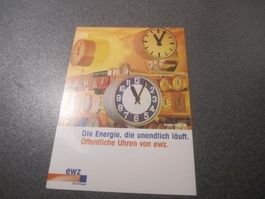 Werbe-Ansichtskarte EWZ Uhren