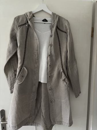 NiIe Leinen Mantel, Gr. XS, Taupe