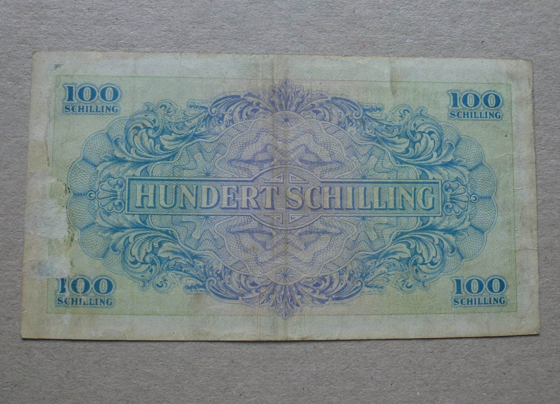 Banconote: Österreich ++ 100 Schilling 1944 – Usato da Walkringen venduto da Casablanca777 1