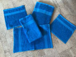 5-teiliges Frottée Handtuch-Set, Farbe blau "NEU"