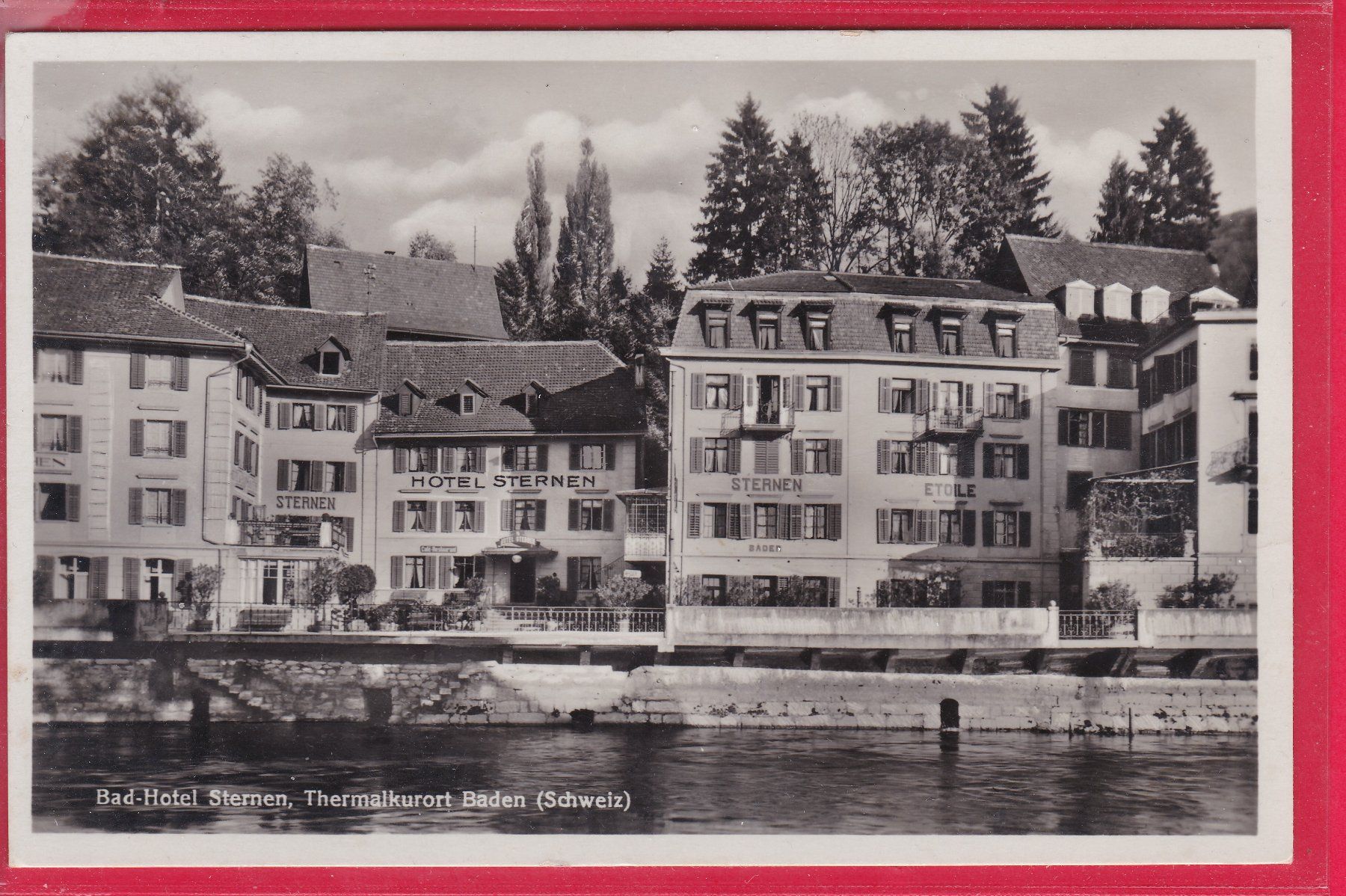 Cartoline postali: BADEN, BAD-HOTEL STERNEN, 9.9.1932 – Usato da Oberrieden venduto da Gebirgsstelze