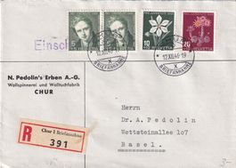 Pro Juventute Brief von 1946 von  CHUR 12.XII.46 nach BASEL