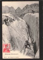 Bergsteigen , Schwierige Gletscherpartie , gel.1911