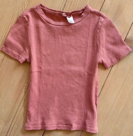 Croptop/Top bauchfrei H&M altrosa,Ripstrick,Gr.XS