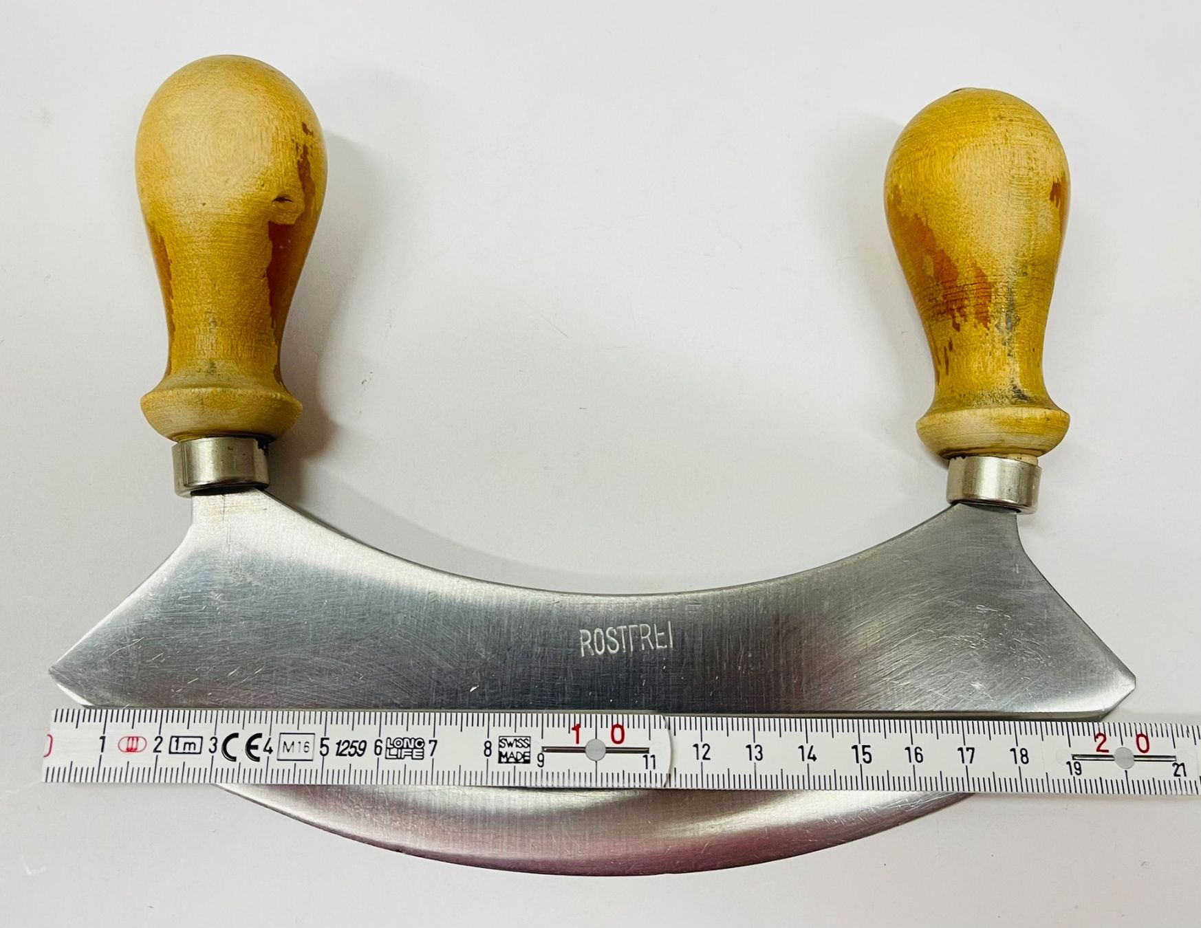 Coltelli da cucina: Wiege-Messer/ Kräuter-Schneider, Holzgriff – Usato da Olten venduto da ELHANDEL 3