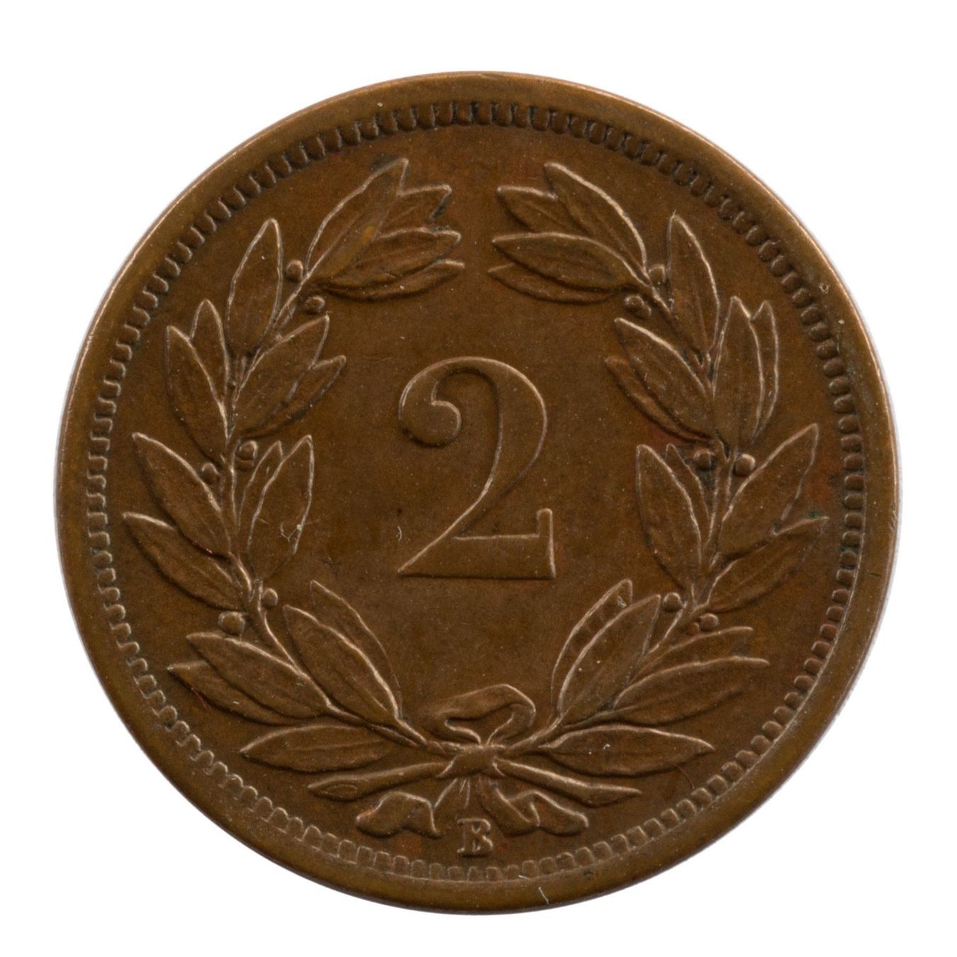 Alle Münzen: Schweiz / Suisse - 2 Rappen - 1890 – Gebraucht aus Rotkreuz von Swiss-Coins 1