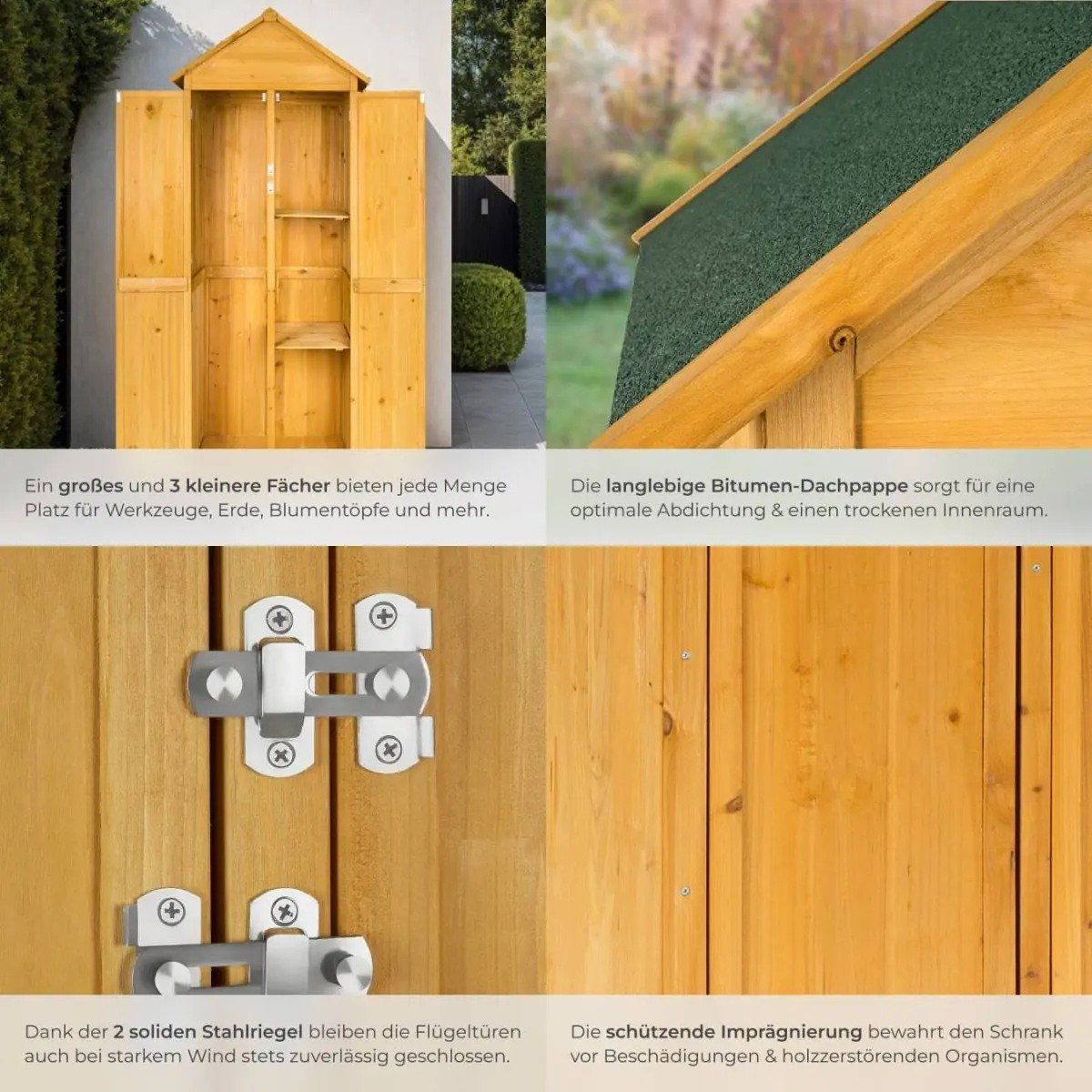 Casette da giardino & serre: Gartenschrank mit Spitzdach Geräteschrank Holz CORVENA – Nuovo e nell'imballaggio originale da Lachen SZ venduto da sw3zzy 3