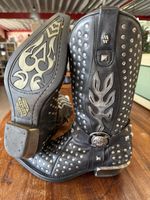 NEW ROCK Boots Gr. 43 – echtes Leder – Nieten & Metall-Det
