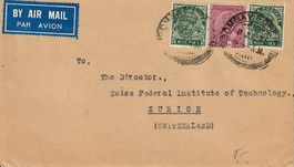 Briefumschlag mit Briefmarken aus Bombay/Indien gelaufen
