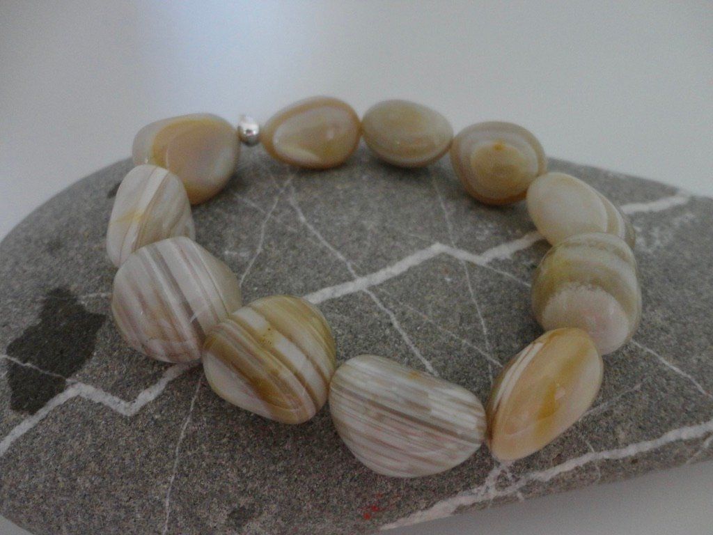 Bracciali & Braccialetti: Armband - Botswana-Achat – Nuovo (secondo la descrizione) da Biberist venduto da tl-schmuck