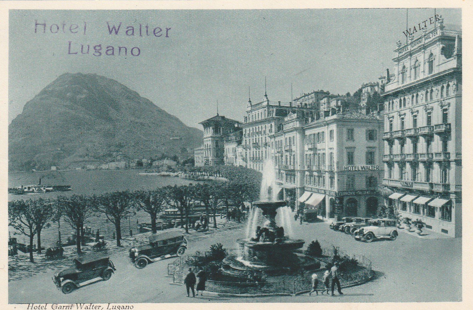 Cartoline postali: Lugano - Hotel Walter-1929-Hotel-Stempel. – Usato da uttwil venduto da Koehlerfred