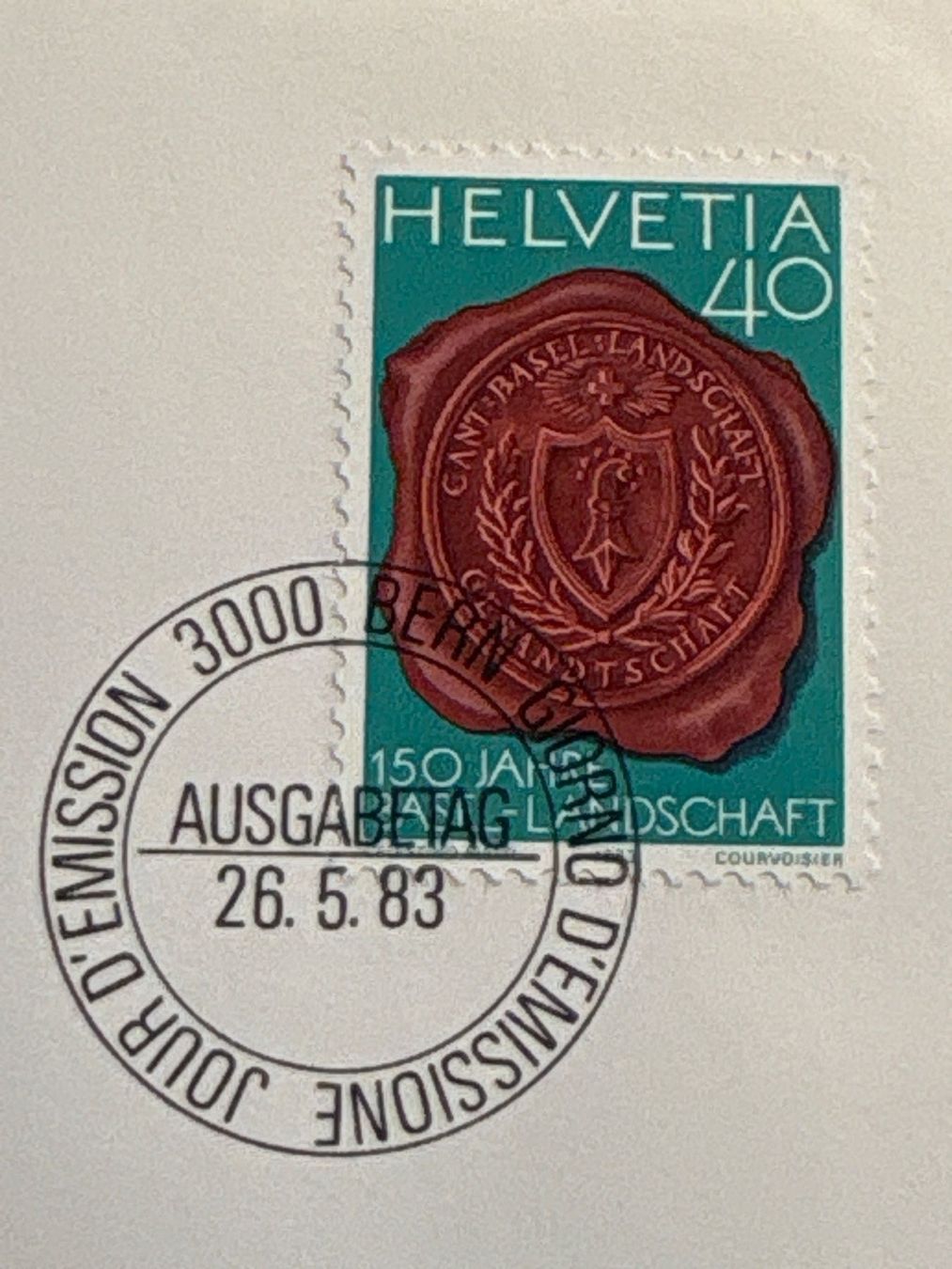 Alle Briefmarken: 150 Jahre Kanton Basel-Landschaft, 1983! – Gebraucht aus Ibach von lisch3 1