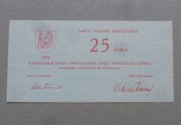 Estland, Banknote Tartu, 25 Rubel 1992