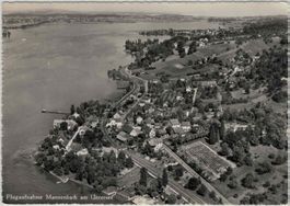 TG 216 Flugbild MANNENBACH am Untersee Hotel Schiff 1954 GF