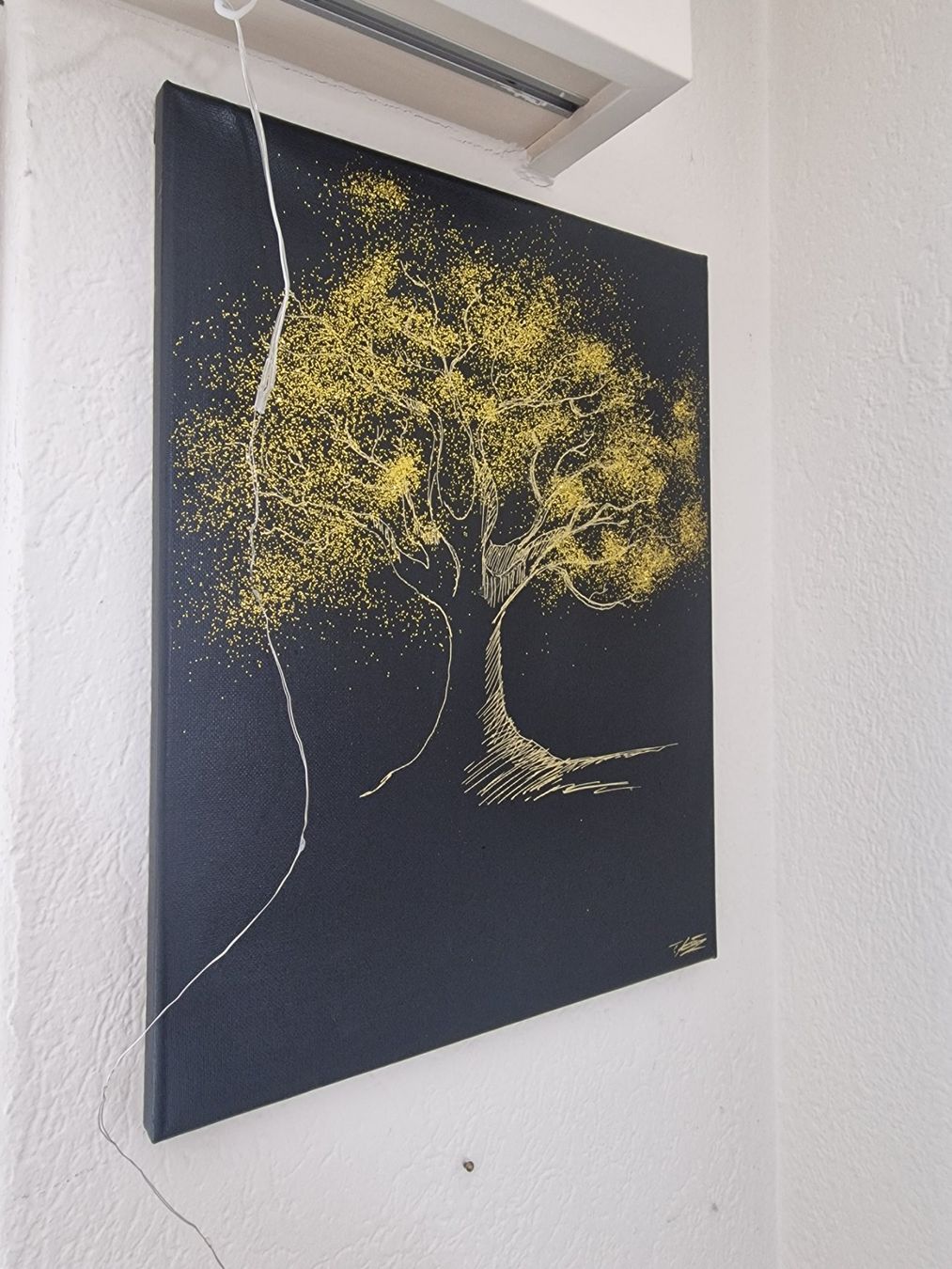 Dipinti: Goldener Baum, handgemalt auf Leinwand, Herbstdeko – Nuovo (secondo la descrizione) da Dübendorf venduto da Interiumart 1