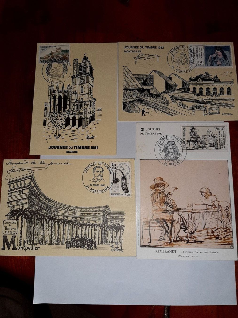 Cartoline postali: 4 cartes postales journee du timbre – Nuovo (secondo la descrizione) da Le locle venduto da juliensaran