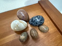 Deko-Eier aus Mamor, 6 Stk. - wunderschön, neu!