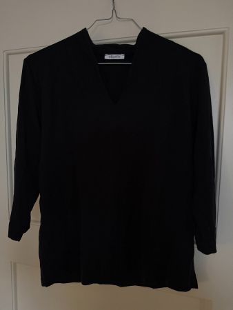 EFIXELLE Damen Bluse Schwarz 100% Baumwolle Gr. 38 3/4-Arm
