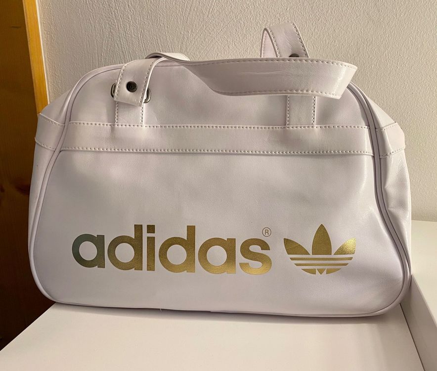 Adidas umhängetasche store weiß gold