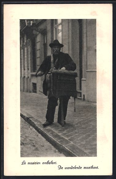 Cartoline postali: AK De wandelende muzikant – Usato da Berlin venduto da bartko-reher