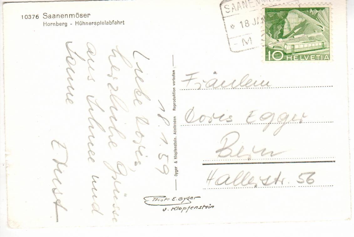 Cartoline postali: Saanenmöser - Bahnpoststempel – Usato da Wolhusen venduto da Curver9 1