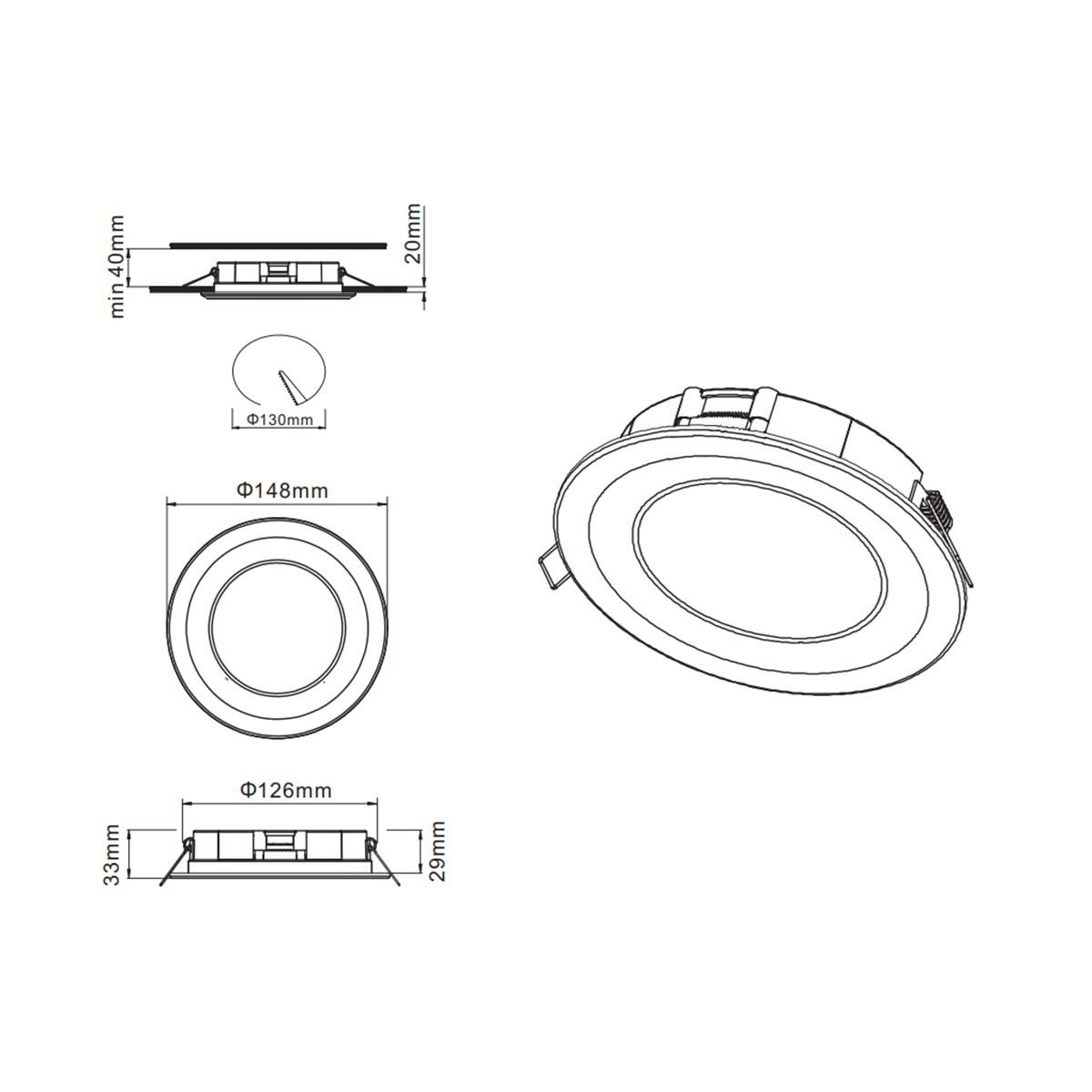 Lampade: LED Einbauleuchte, 1040 Lumen (3er Set) – Nuovo (secondo la descrizione) da Kreuzlingen venduto da Smart-Light 6