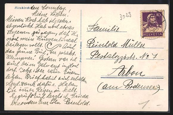 Cartes postales: Hitzkirch, Teilansicht mit Kirche und Be – D'occasion à Berlin par bartko-reher 1