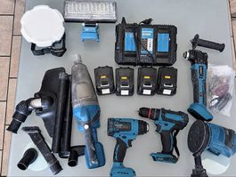 Lot complet doutillage 18 V compatible Makita + 4 batteries