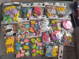 17 Pack Moosgummi Filz Sticker Tiere neu