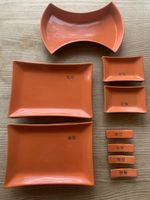 Sushi Set, Keramik, Orange, 12 teilig, wie Neu!