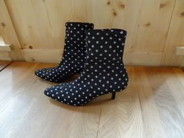 ZARA Stiefelette schwarz-weiss Polka dot Gr. 36 - 260277