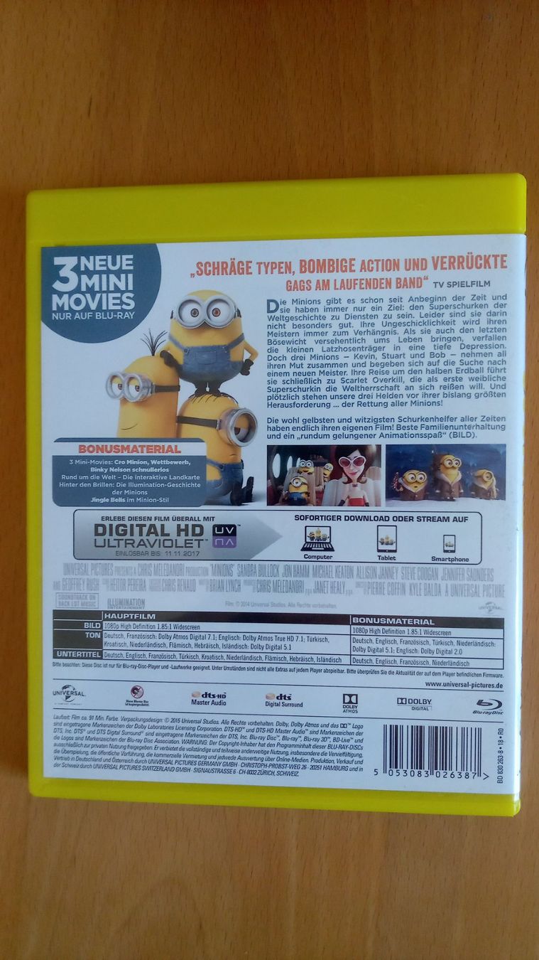 Tutti i DVDs: Blu-ray Minions     DE FR EN – Usato da Porrentruy venduto da tupatup 1