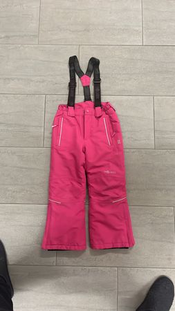Skihose Trollkids pink mit Hosenträgern GR 128