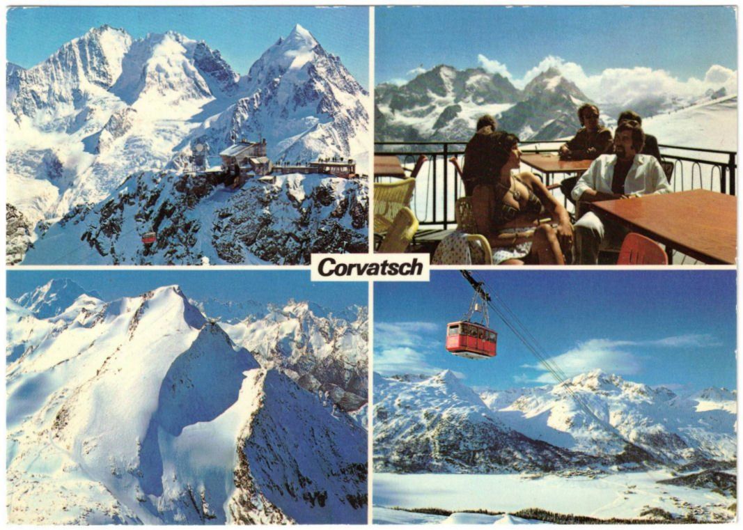Cartoline postali: Silvaplana - 4 Bild AK Corvatsch – Usato da Binningen venduto da Mountainrider