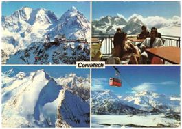 Silvaplana - 4 Bild AK Corvatsch