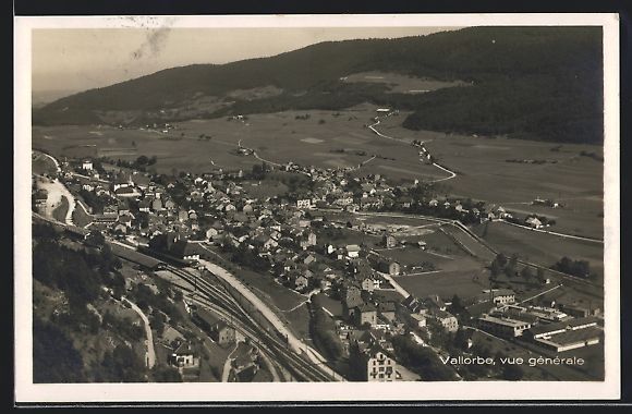 Cartoline postali: AK Vallorbe, Vue générale, 1930 – Usato da Berlin venduto da bartko-reher