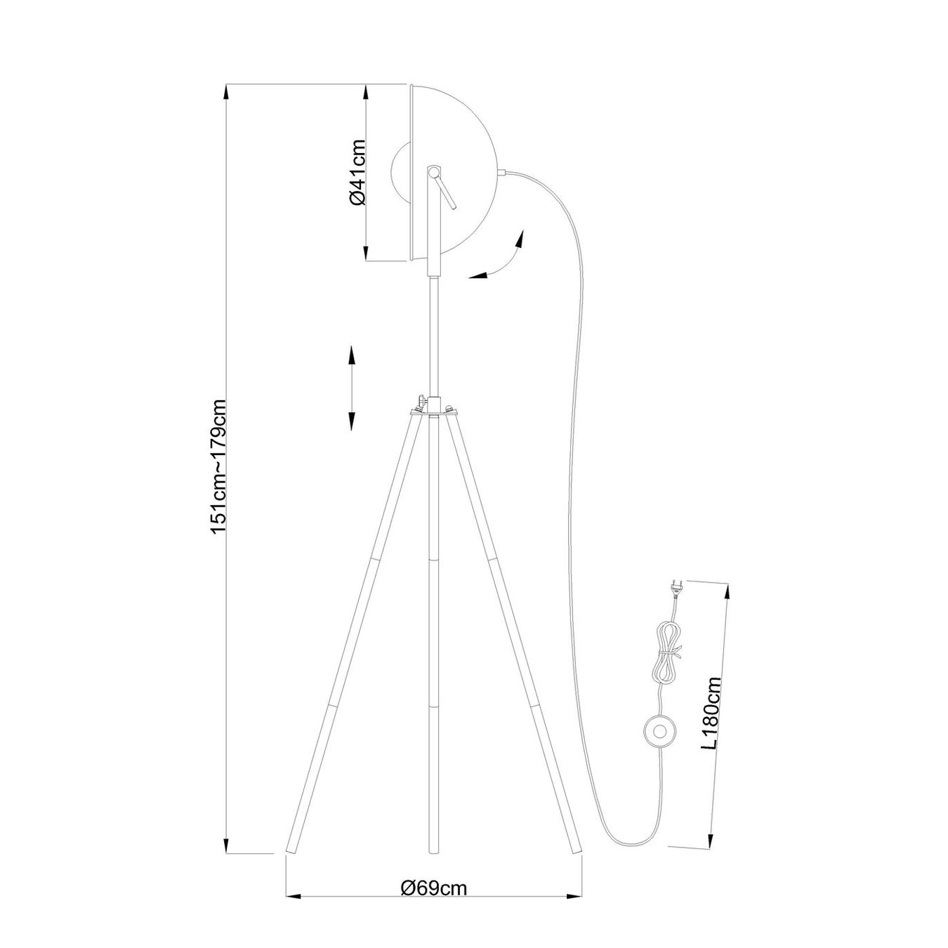 Lampade: Stehleuchte, Metall, 179 cm Höhe – Nuovo (secondo la descrizione) da Kreuzlingen venduto da Smart-Light 2