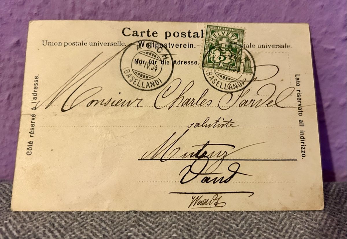 Cartoline postali: Aesch, vue  générale 1904 – Usato da Petit-Lancy venduto da Pierre_le_voyageur 1