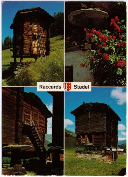 Cartoline postali: Walser Stadel - Raccards valaisans – Usato da Binningen venduto da Mountainrider