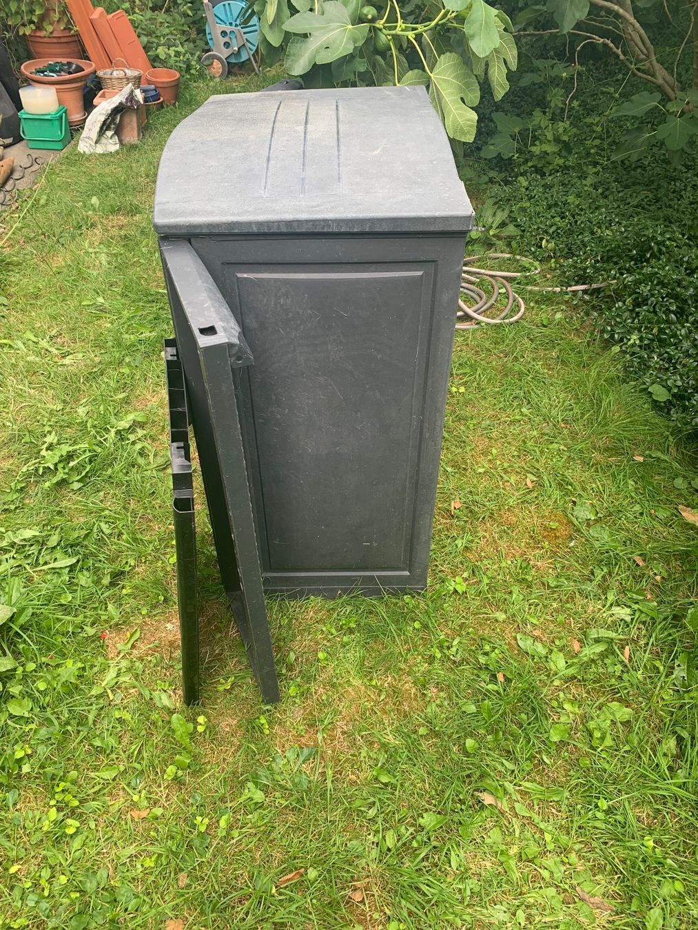 Box contenitori: Rattan Gartenschrank schwarz – Usato da Luzern venduto da Simona15 6