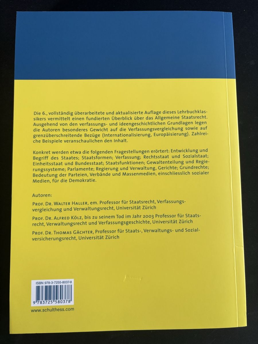 Libri: allgemeines staatsrecht – Usato da Langnau am Albis venduto da CollectingCoRe 1