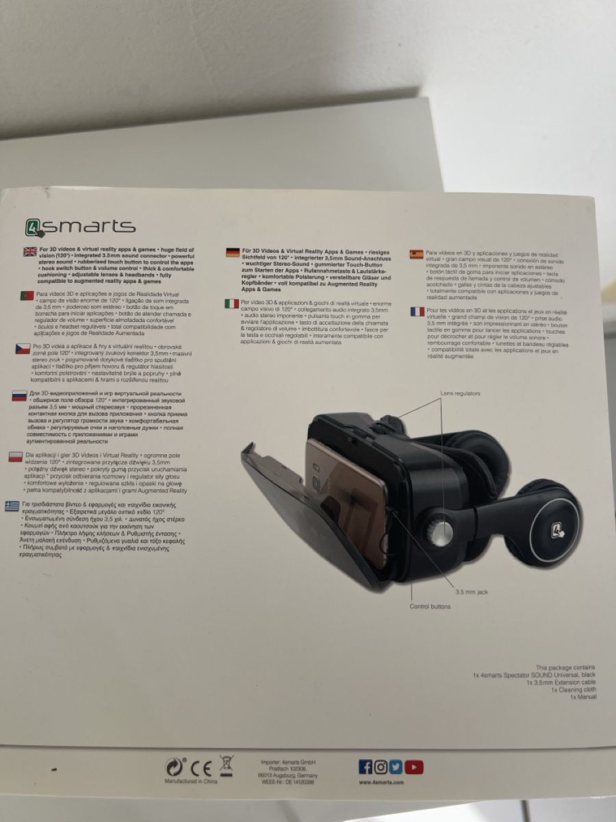 Casco VR: 4smarts VR Spectator Sound Universal Virtual Reality Brille – Nuovo e nell'imballaggio originale da Oberuzwil venduto da DanaB01 2