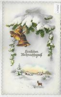 Herzlichen Weihnachtsgruss - Winterlandschaft, Glocke