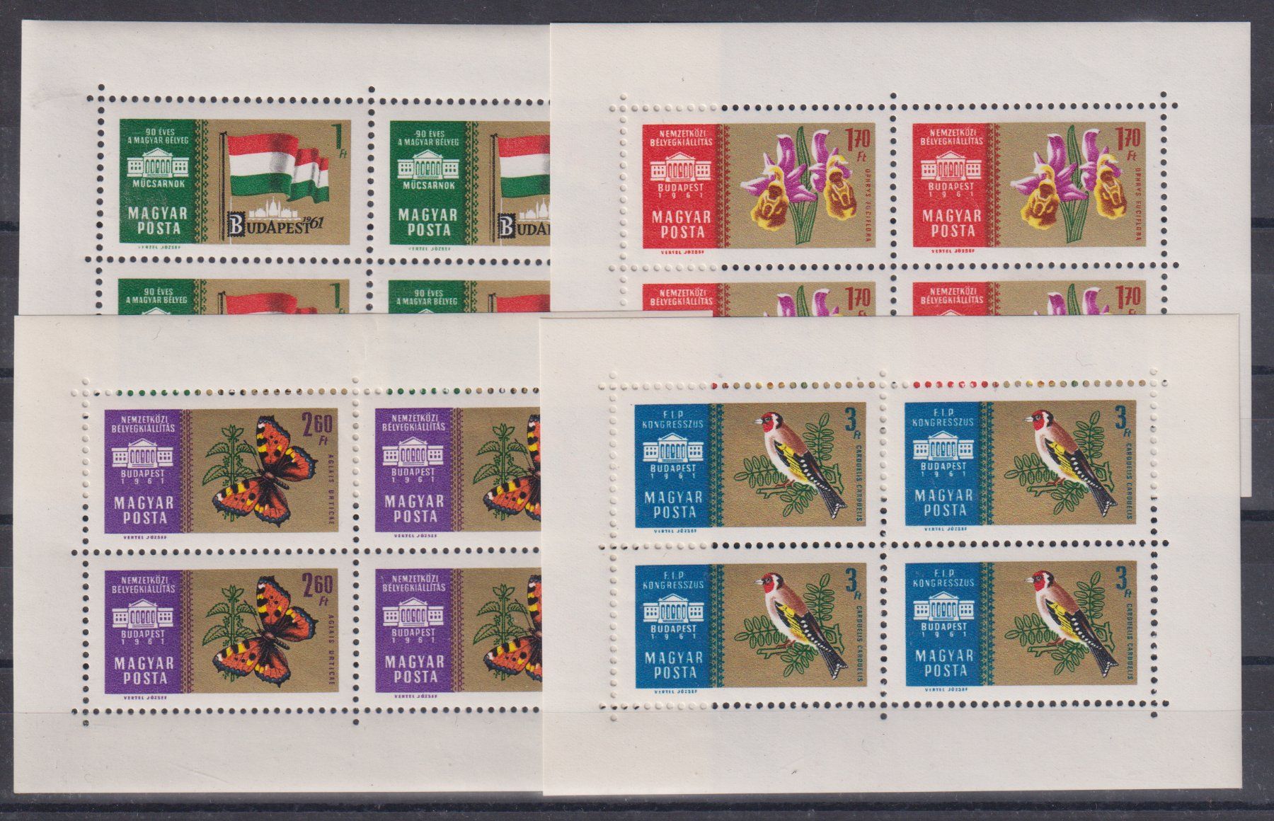 Tutti i francobolli: Ungarn 1961: Kleinbogensatz  'Budapest 1961' ** – Nuovo (secondo la descrizione) da Eschlikon TG venduto da PhilCon
