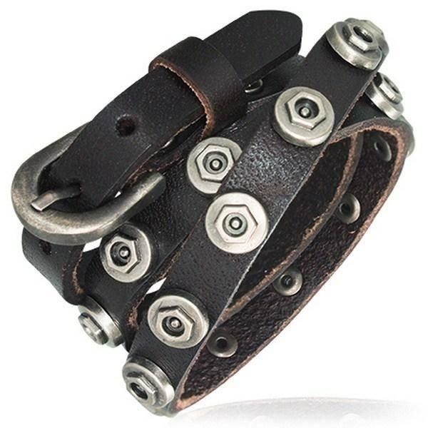 Bracciali & Braccialetti: Steampunk Style Leder - Armband schwarz – Nuovo (secondo la descrizione) da Schwanden GL venduto da UHRKNALL