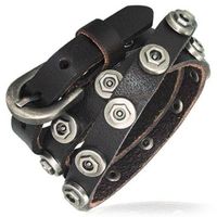 Steampunk Style Leder - Armband schwarz