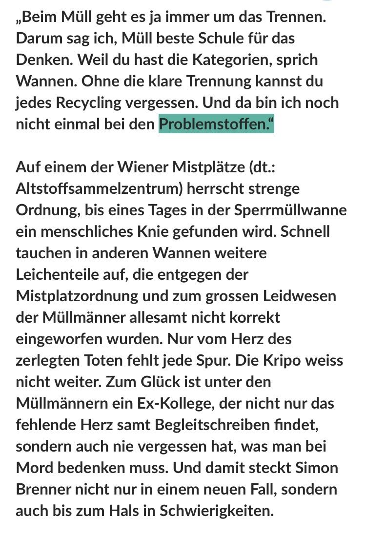 Libri: Wolf Haas: Müll – Usato da Buchs AG venduto da Allerleis 2