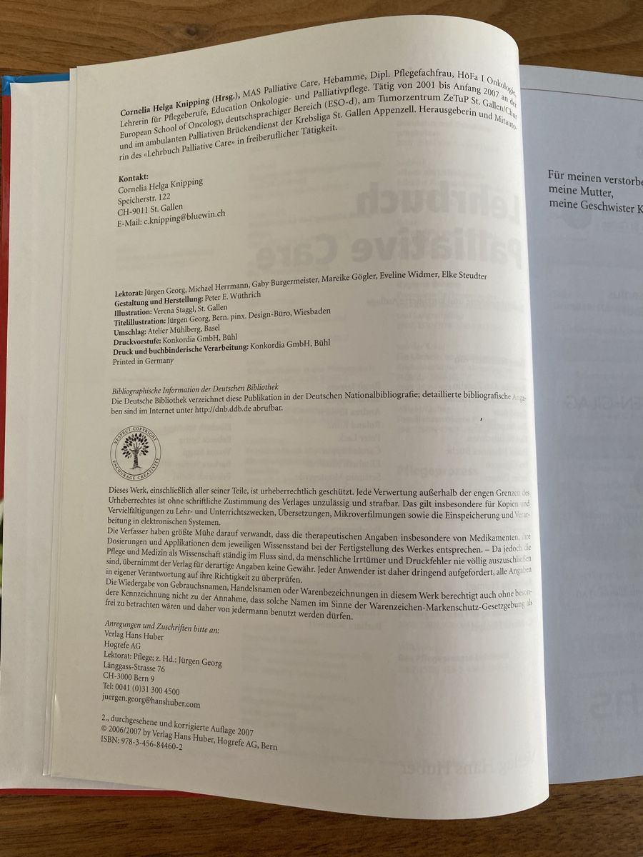 Bücher: Lehrbuch Palliative Care, 2. Auflage – Gebraucht aus Wiezikon b.Sirnach von talamona94 4