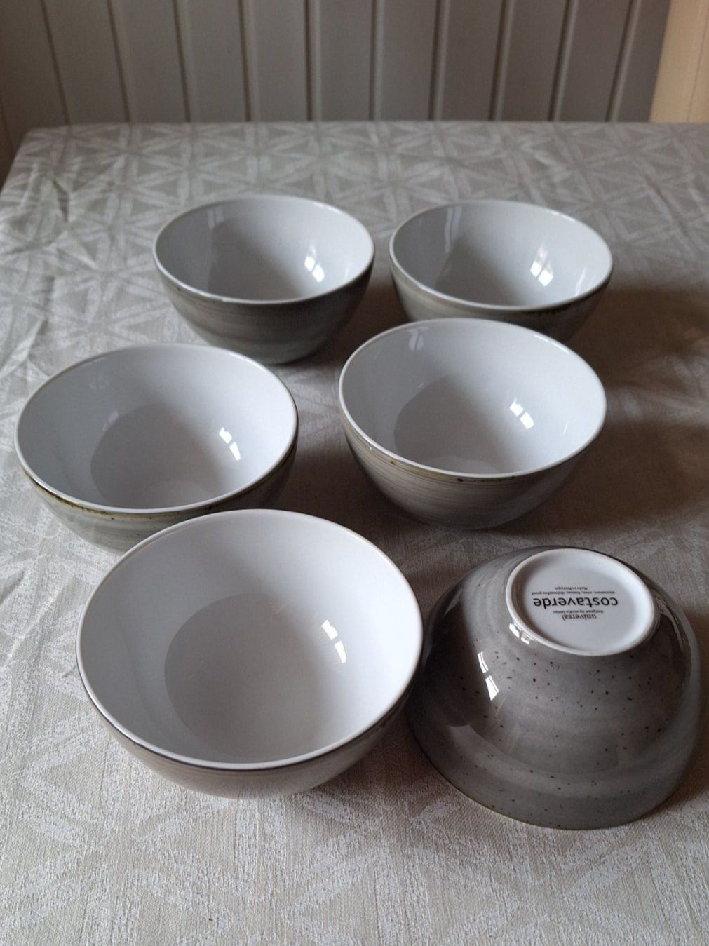 Ciotole: 6 Muesli-Schalen grau/ weiss "Costaverde" – Usato da Arlesheim venduto da shopradl