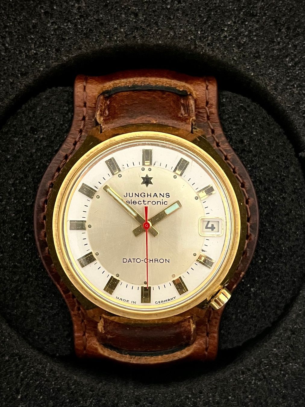 Junghans Orologi: Junghans Electronic Dato-Chron mit Box, Ø38mm – Usato da Zürich venduto da GentsStuff 2
